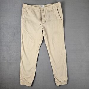 JACK & JONES Pants Mens XL Beige Joggers Regular‎ Fit Casual Trousers Cotton